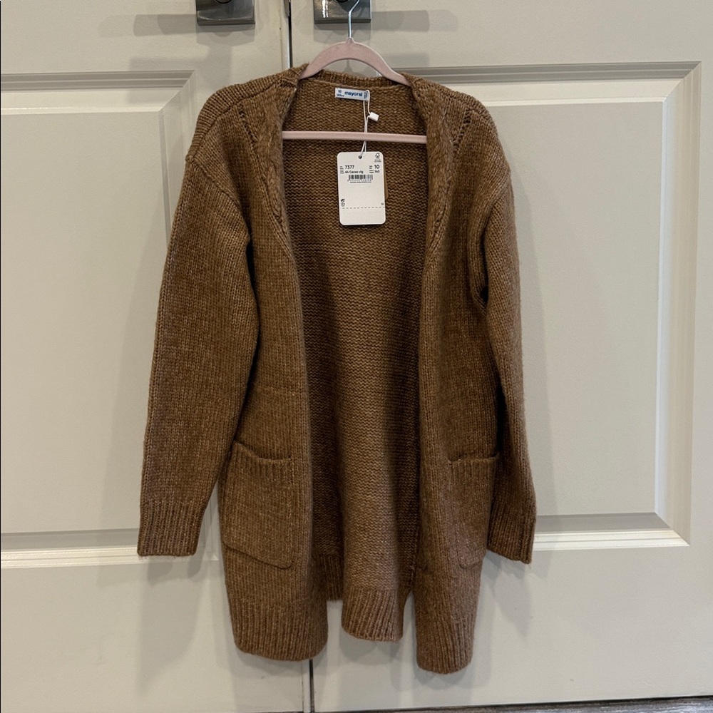 Mayoral Girls Brown Knit Cardigan